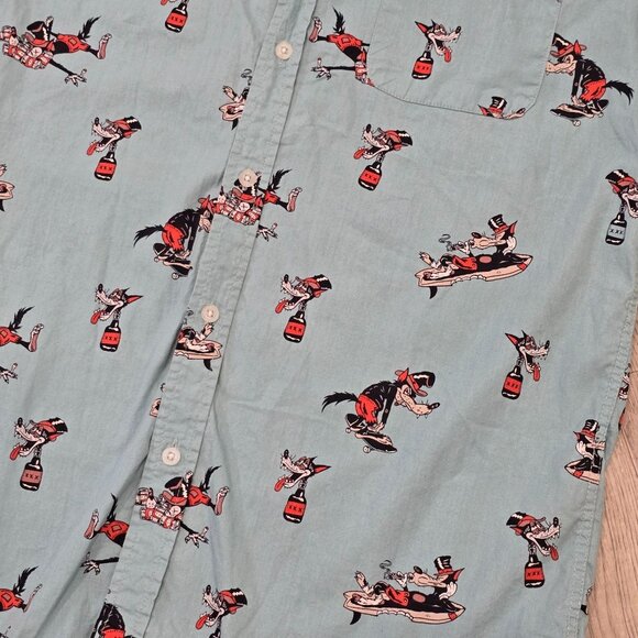 Matix Short Sleeve Button-Up Shirt With Cartoon Print Size L - Picture 7 of 7